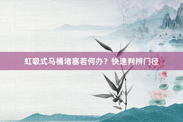 虹吸式马桶堵塞若何办？快速判辨门径